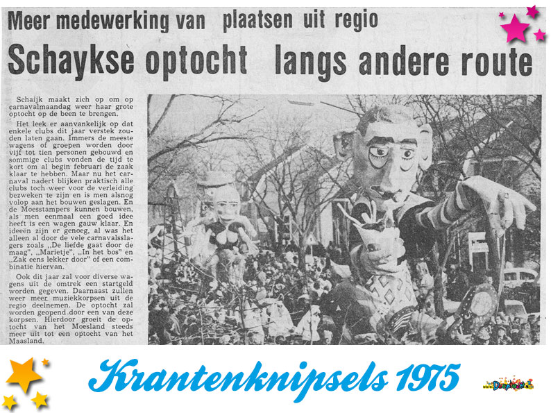 Krantenknipsels Moesland 1975