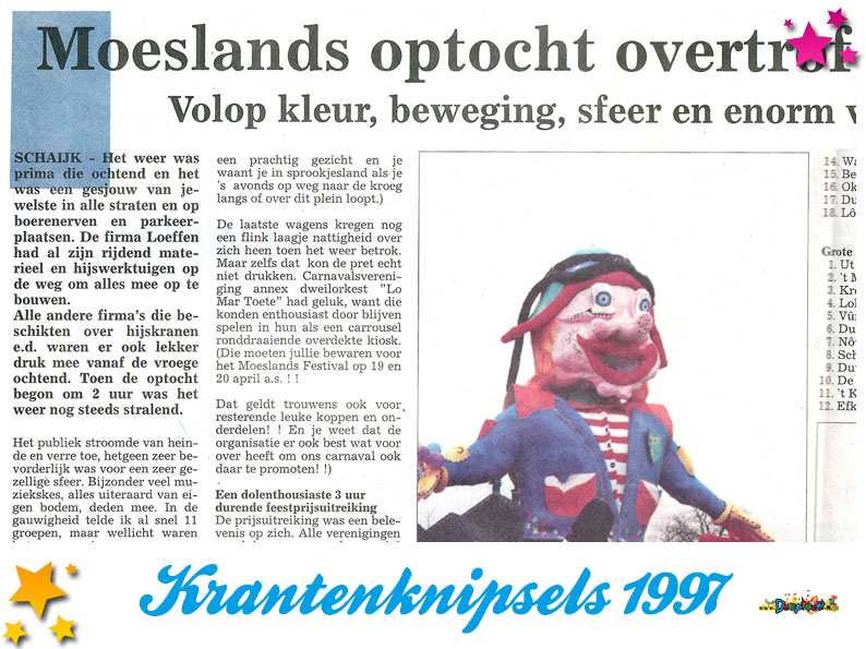 Krantenknipsels Moesland 1997