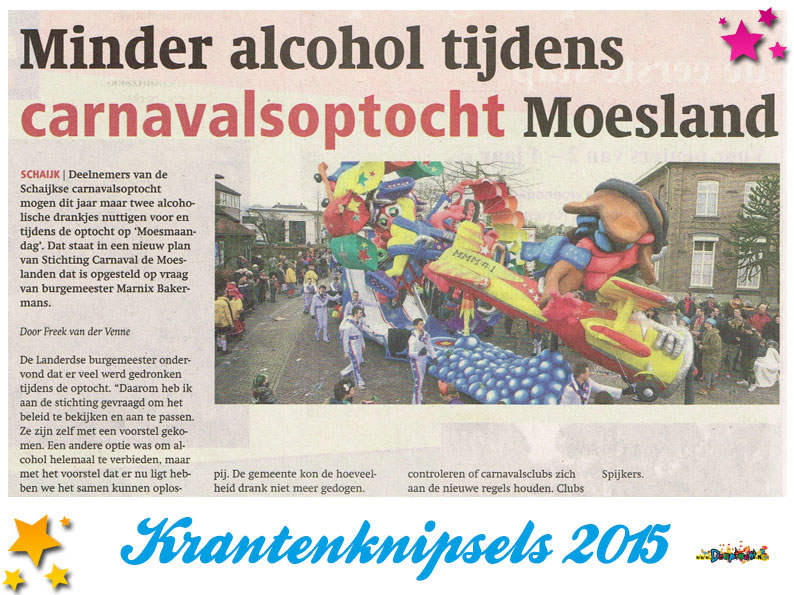 Krantenknipsels Moesland 2015