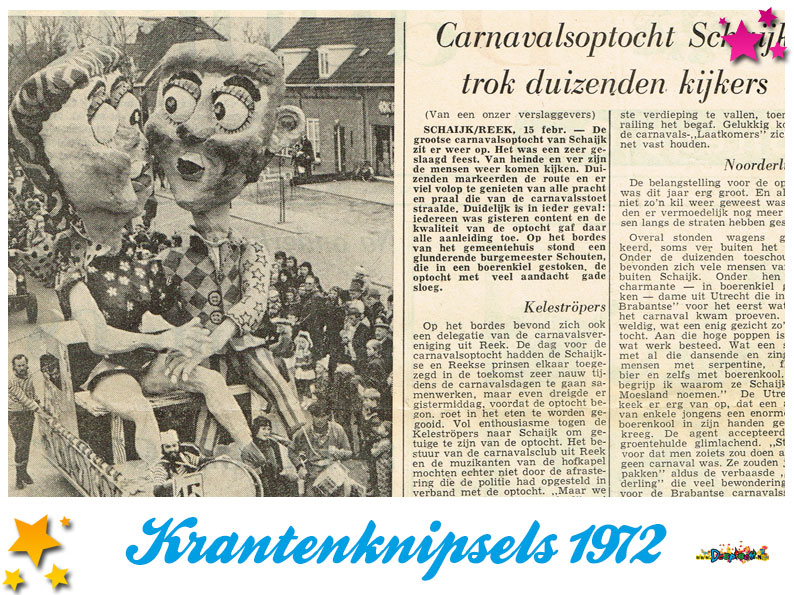Krantenknipsels Moesland 1972