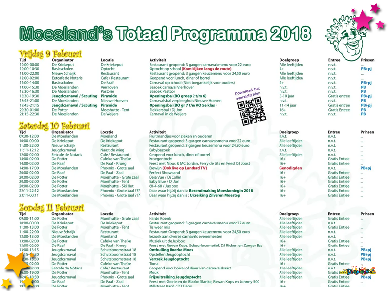 Evenementen Moesland nu compleet