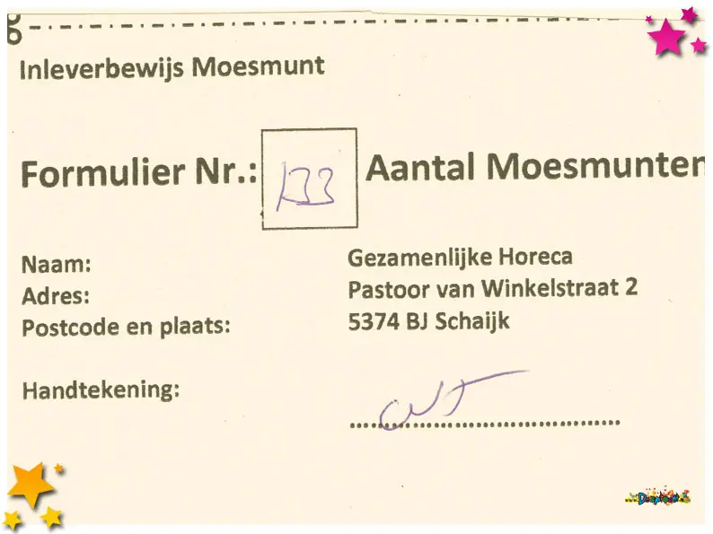 Omwisselmunten afhalen