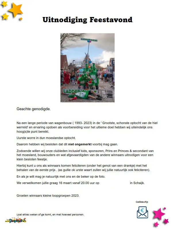 Feestavond Wennig Kans