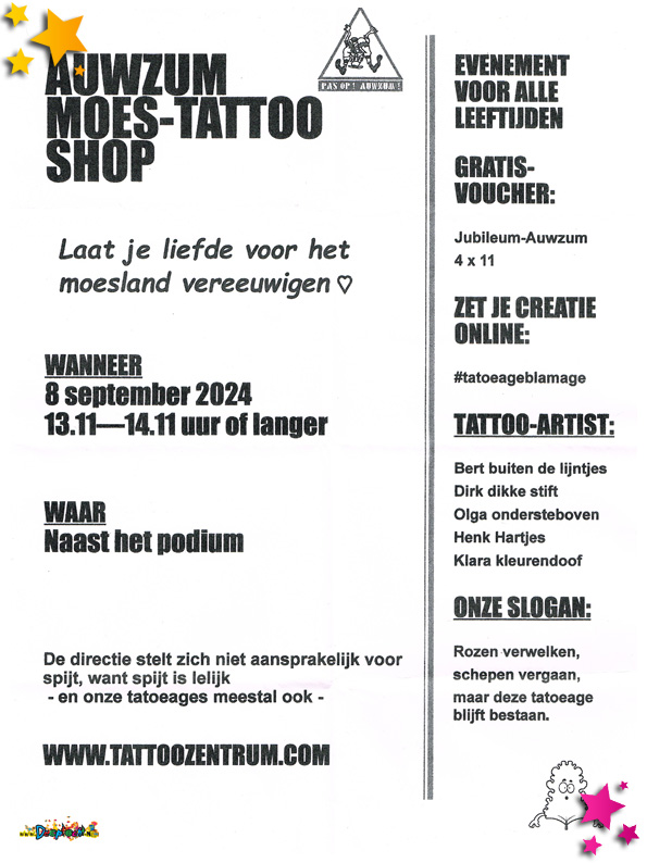 66 jaar Moesland - Auwzum tattooshop