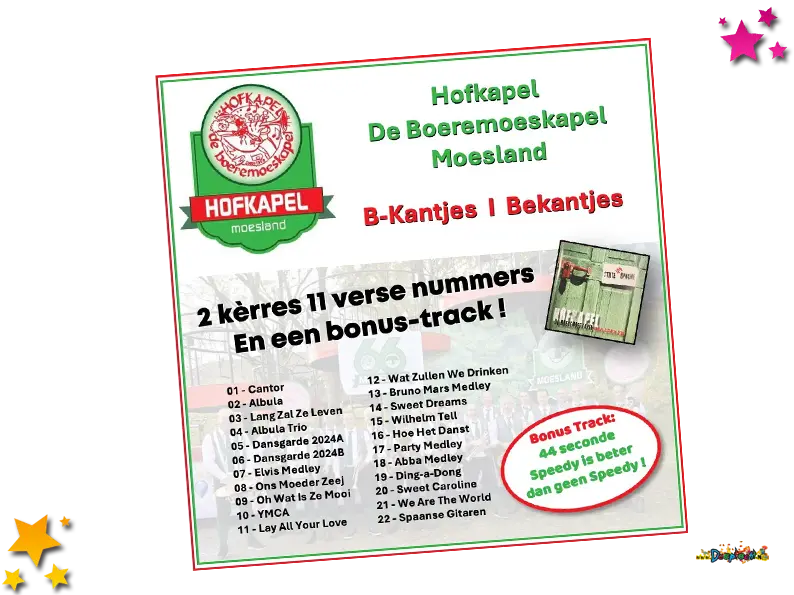 ‘B-kantjes’ van Hofkapel De Boeremoeskapel